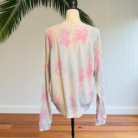 ELECTRIC & ROSE Time To Live Waffle Knit Tie Dye Pullover - M - Picture 3 of 11